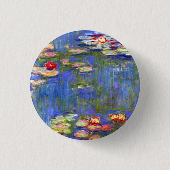 Bóton Redondo 2.54cm Monet Water Lily (Frente)
