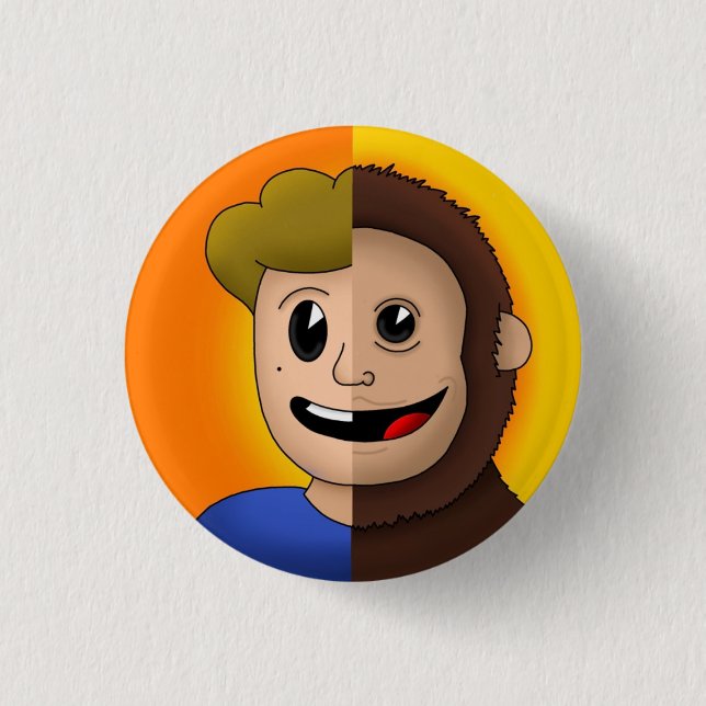 Bóton Redondo 2.54cm Monkey Wolf Pin (Frente)