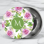 Bóton Redondo 2.54cm Monograma Bonito Cor Verde Roxo Floral<br><div class="desc">Botões Florais de Cor Verde Púrpura Bonito Monograma Apresenta um padrão floral roxo bonito e verde de cor d'água com o seu monograma personalizado no centro. Personalize editando o texto na caixa de texto fornecida. Elaborado por ©Evco Studio www.zazzle.com/store/evcostudio</div>