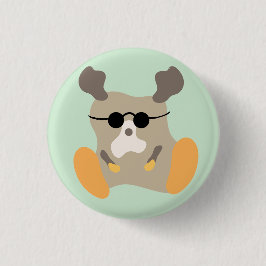 Bóton Redondo 2.54cm Monstro do veado legal do avô — Botão dos pés gran