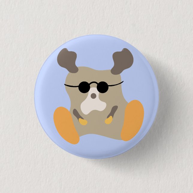 Bóton Redondo 2.54cm Monstro do veado legal do avô — Botão dos pés gran (Frente)