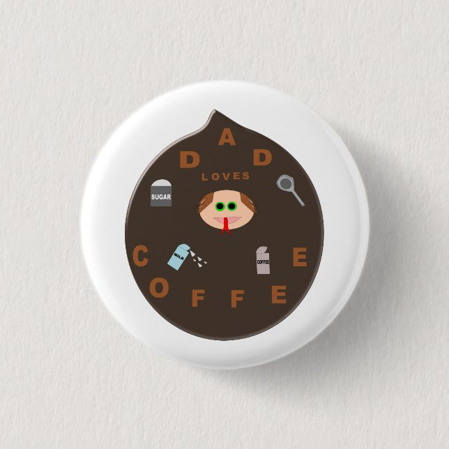 Bóton Redondo 2.54cm Monstro Engraçado Adora Botão Café (Frente)