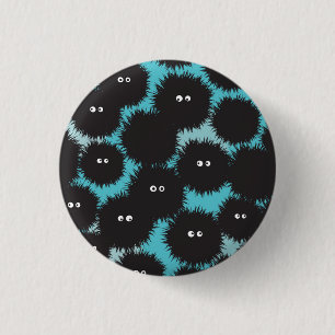 Bóton Redondo 2.54cm Monstros engraçados e pretos