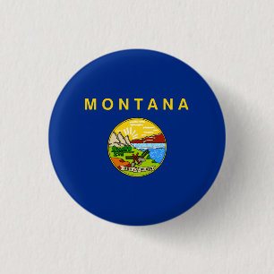 Bóton Redondo 2.54cm Montanan Flag, Flag de Montana