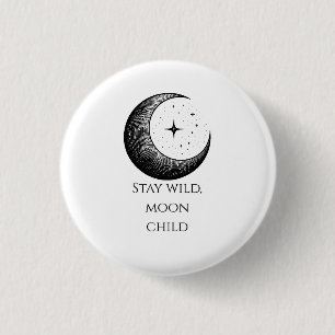 Bóton Redondo 2.54cm Moon Child Pin