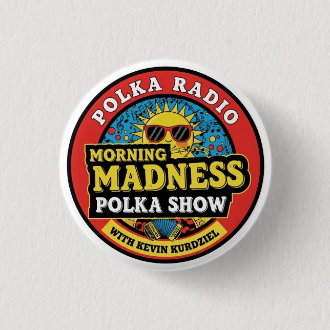 Bóton Redondo 2.54cm Morning Madness Polka Show Button (Frente)