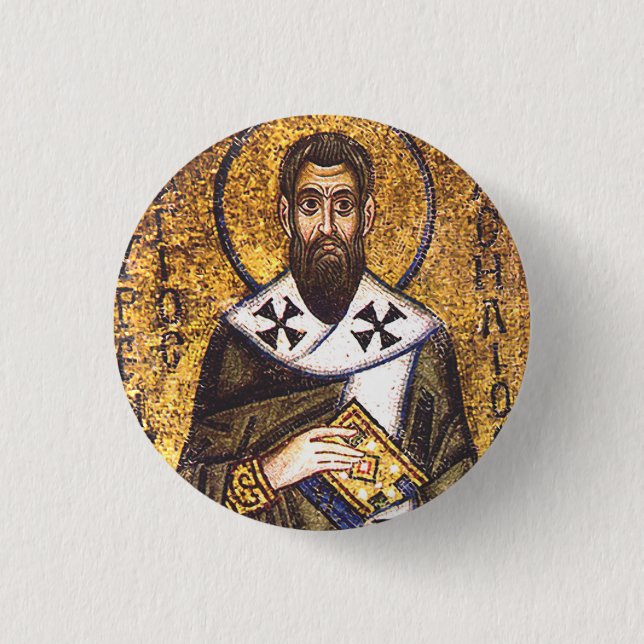 Bóton Redondo 2.54cm Mosaico de São Basílio Magno (Frente)