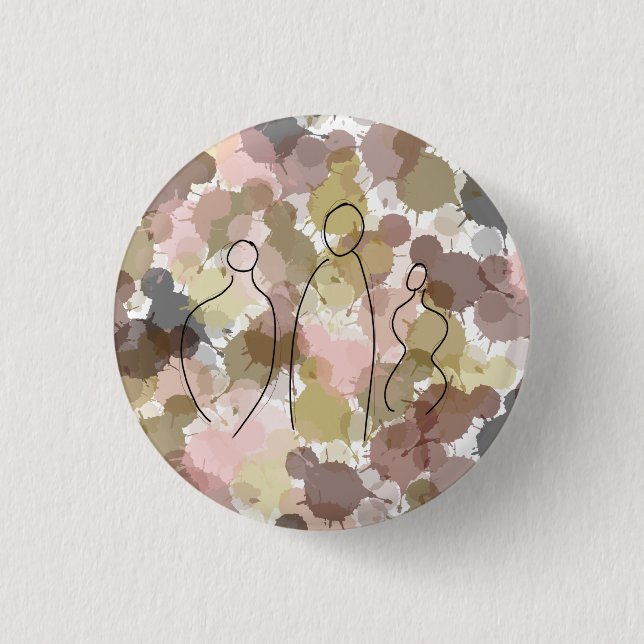 Bóton Redondo 2.54cm Mulheres de todas as classes sociais (Frente)