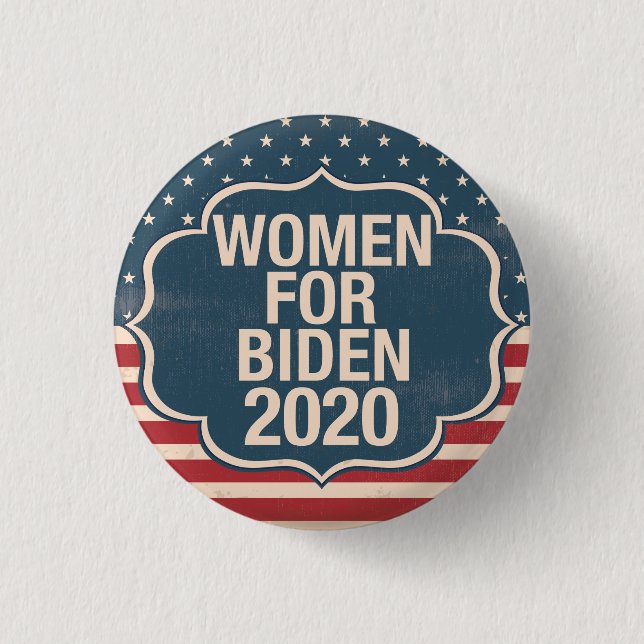Bóton Redondo 2.54cm Mulheres para Biden 2020 (Frente)