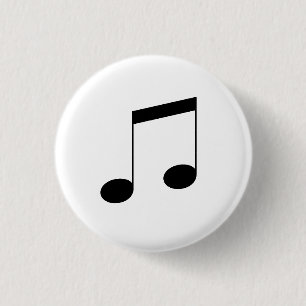 Bóton Redondo 2.54cm Music One Black Beam Note,