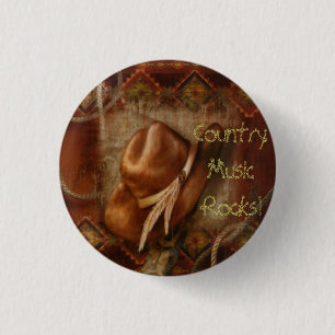 Bóton Redondo 2.54cm Música country