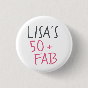 Bóton Redondo 2.54cm Na moda Moderno Nome Rosa Quente 50 Fabuloso Anive
