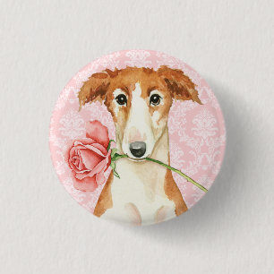 Bóton Redondo 2.54cm Namorados Rosa de Borzoi