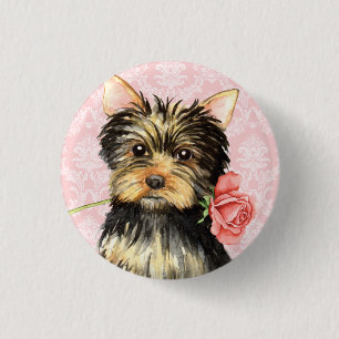 Bóton Redondo 2.54cm Namorados Rosa Yorkie