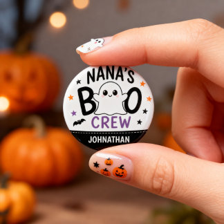 Bóton Redondo 2.54cm Nana's Boo Crew 1 Nome do Neto no Fantasma de Hall