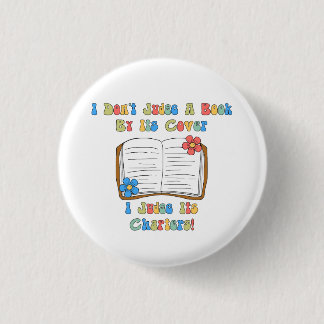 Bóton Redondo 2.54cm Não julgo um livro pela capa...Botão