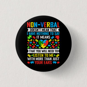 Bóton Redondo 2.54cm Não Verbal não significa que não tenho nada a dize