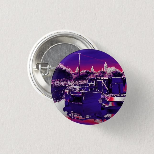 BÓTON REDONDO 2.54CM NARROWBOATS CANAIS (Frente & Verso)