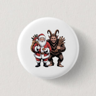 Bóton Redondo 2.54cm Natal Claus Krampus de terror engraçado e assustad