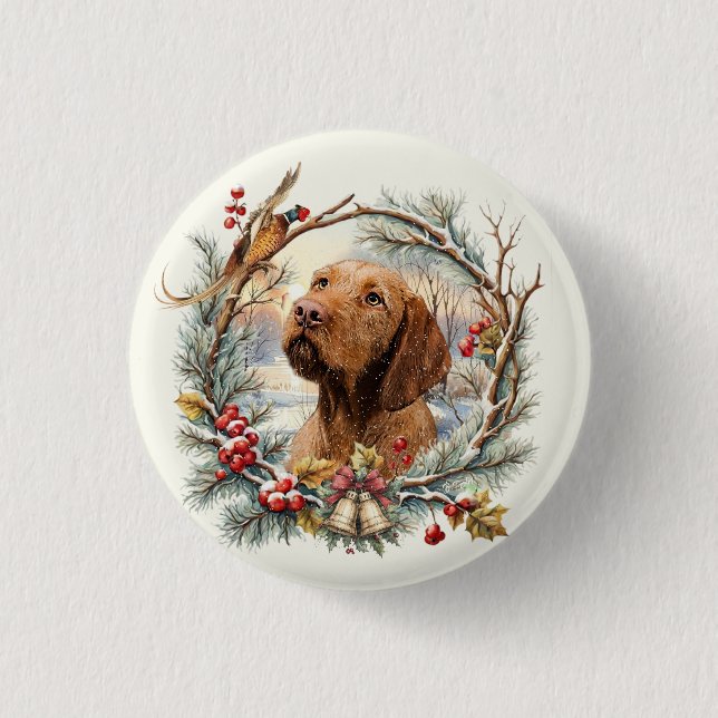 Bóton Redondo 2.54cm Natal Vizsla  (Frente)