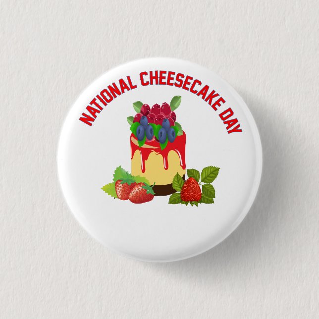 BÓTON REDONDO 2.54CM NATIONAL CHEESECAKE DAY CLASSIC ROUND STICKER (Frente)