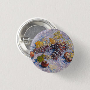 Bóton Redondo 2.54cm Natureza Morta com Uvas e Maçãs de Van Gogh Impres