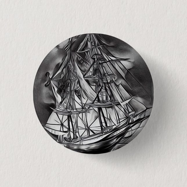 Bóton Redondo 2.54cm Navio (Frente)