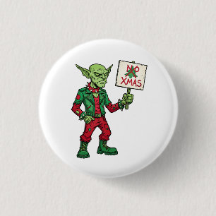 Bóton Redondo 2.54cm Nenhum Natal – Estilo Alien Rebelde