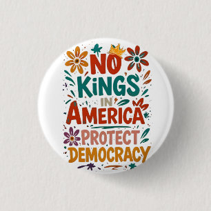 Bóton Redondo 2.54cm Nenhum Rei Na América Democracia Americana