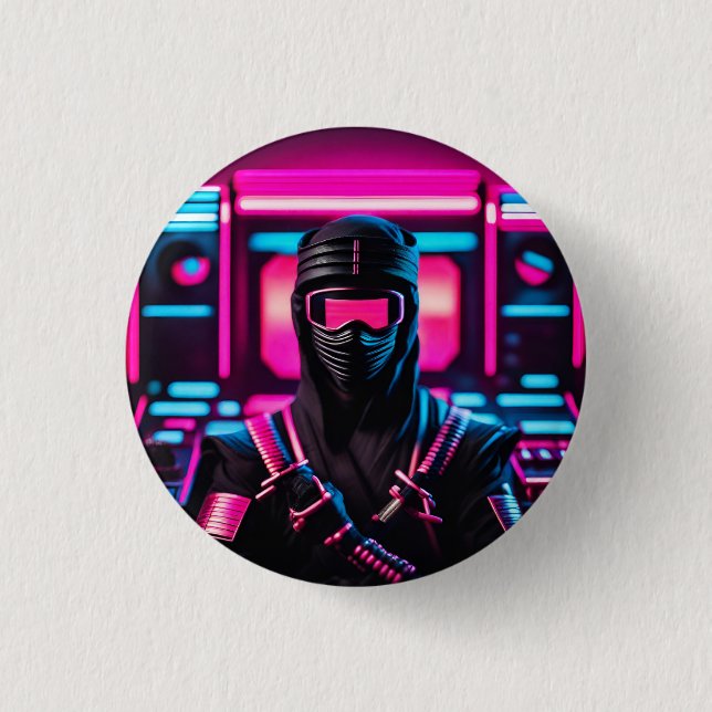 Bóton Redondo 2.54cm neon ninja (Frente)
