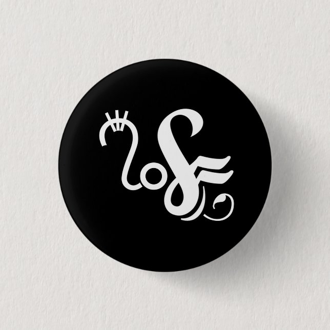 Bóton Redondo 2.54cm Neural Glyph (Frente)