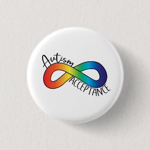 Bóton Redondo 2.54cm Neurodiversity Autismo Aceitação Arco-Íris Bot