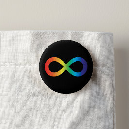 Bóton Redondo 2.54cm Neurodiversity Autismo Advertência Arco-Íris