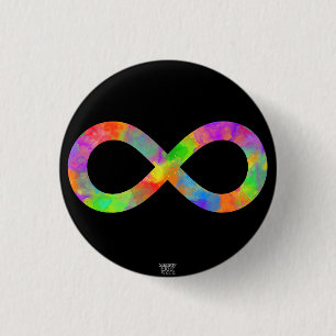 Bóton Redondo 2.54cm Neurodiversity Rainbow Lemniscate/ Símbolo Infini