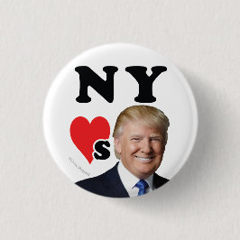 Bóton Redondo 2.54cm NEW YORK LOVES DONALD TRUMP Big Apple Manhatten NY