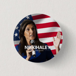Bóton Redondo 2.54cm Nikki Haley para o Presidente 2024
