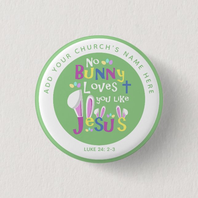 Bóton Redondo 2.54cm No Bunny But Jesus | Kids Easter (Frente)
