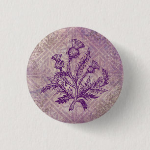 Bóton Redondo 2.54cm Nó celta roxo do cardo escocês