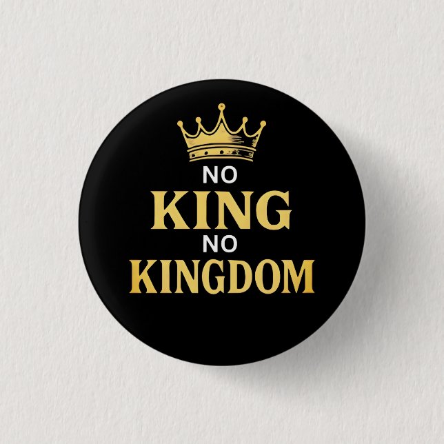 Bóton Redondo 2.54cm No Kings Protest Sign Vertical 2025 (Frente)