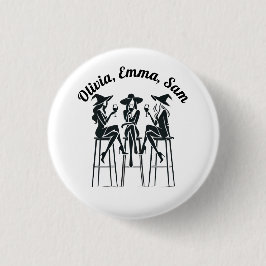 Bóton Redondo 2.54cm Noite de Vinho Personalizada, Moderna, Elegante