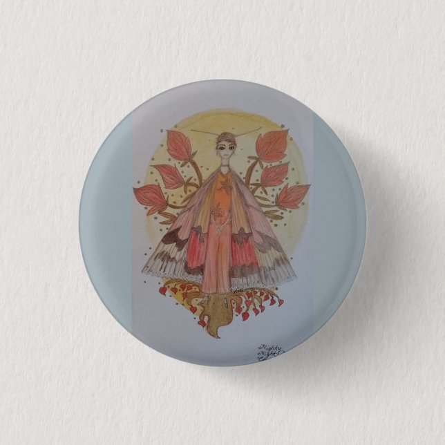 Bóton Redondo 2.54cm Noite do Nighty, Cheri pouco botão (Frente)