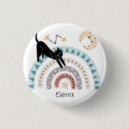 Bóton Redondo 2.54cm Nome Personalizado do Cotovelo Arco-Íris Unicórnio