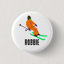 Nome Personalizado - Esqui Laranja Retro