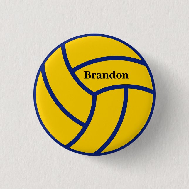 Bóton Redondo 2.54cm Nome Personalizado Voleibol (Frente)