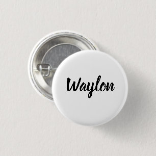 Bóton Redondo 2.54cm Nome Waylon Em Curvy Lettering,