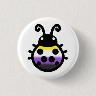 Bóton Redondo 2.54cm Nonbinary Pride Ladybug Pin Badge