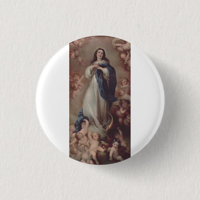 Bóton Redondo 2.54cm Nossa Senhora da Conceição Imaculada Arte (Frente)