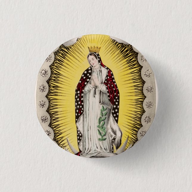 Bóton Redondo 2.54cm Nossa Senhora de Guadalupe (Frente)