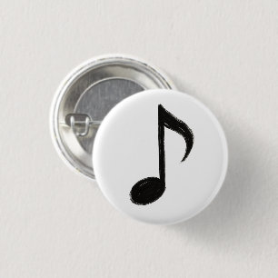 Bóton Redondo 2.54cm Nota Musical Minimalista - Estilo de Pincel de Tin