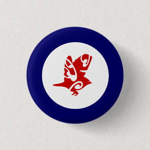 Bóton Redondo 2.54cm NOVA ZEALAND Pássaros Tauhou Silvereye